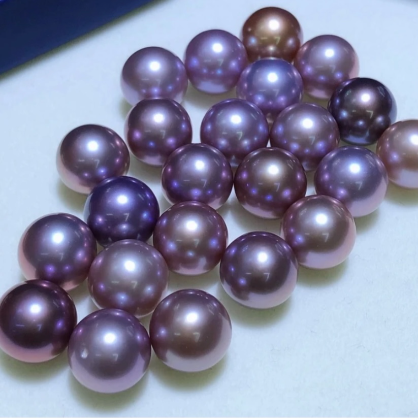 天然珍珠4时尚高贵百搭强光经典梦幻简约紫色无瑕大点位