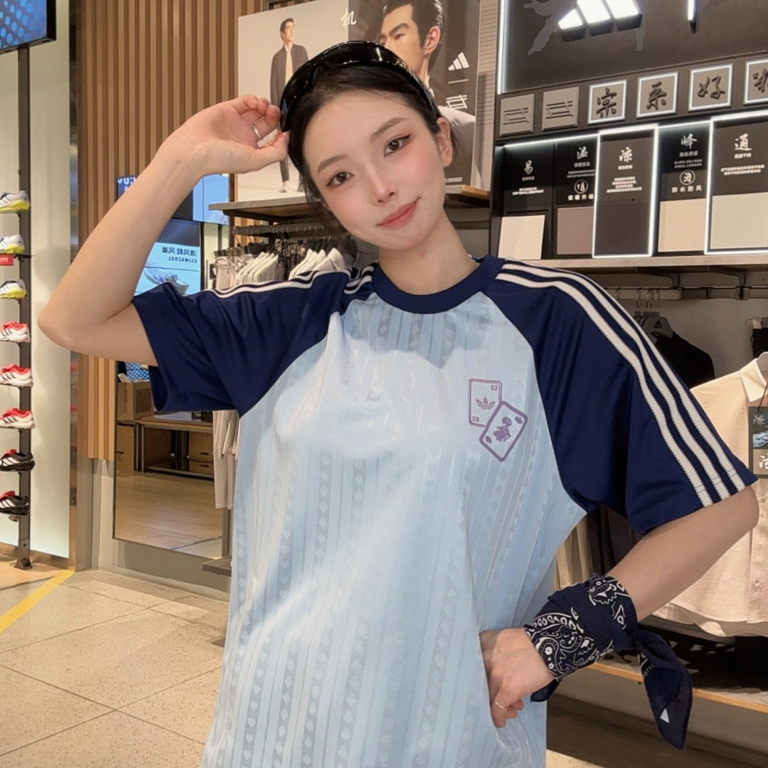 adidas/三叶草迪士尼柴郡猫联名插件撞色短袖T恤 KY8308 全