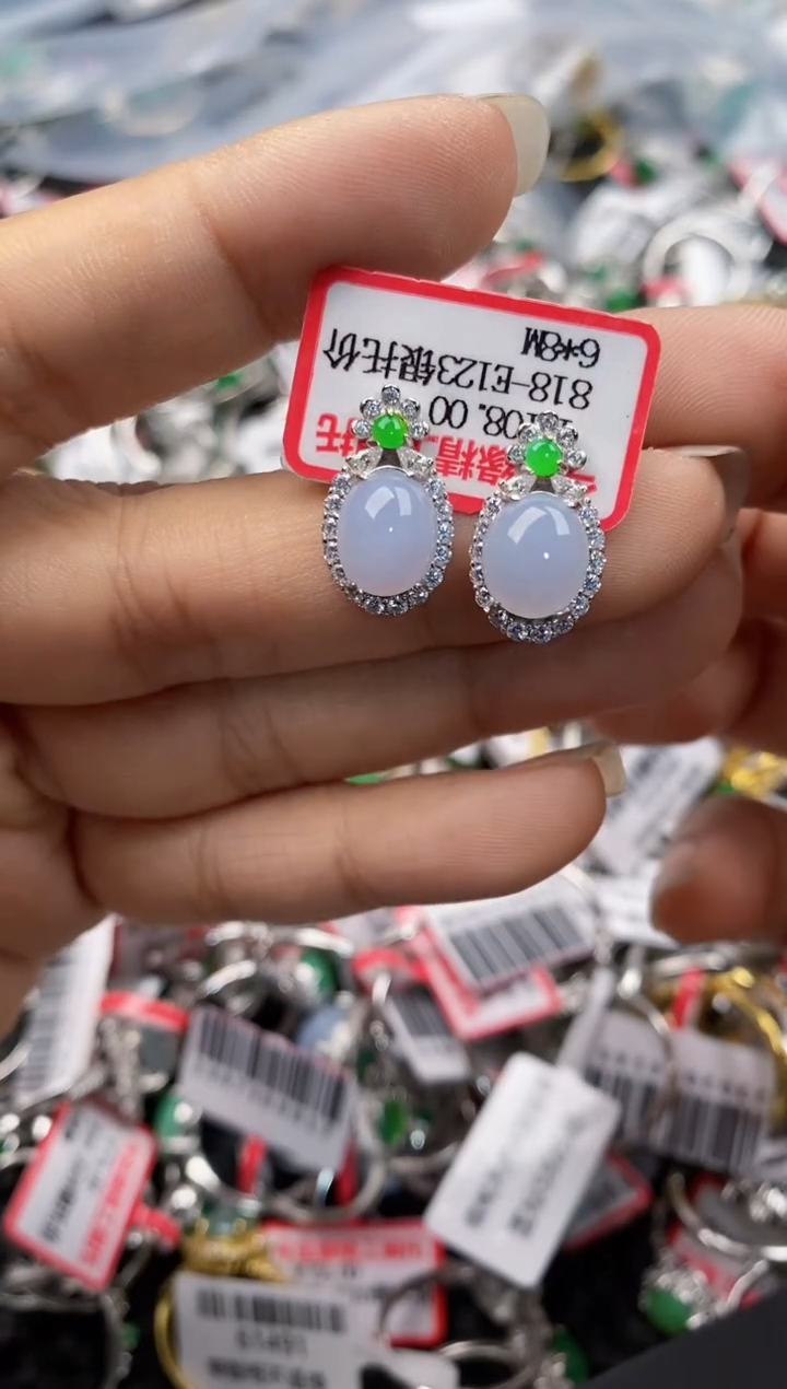 银S925镶嵌戒指翡翠444---3