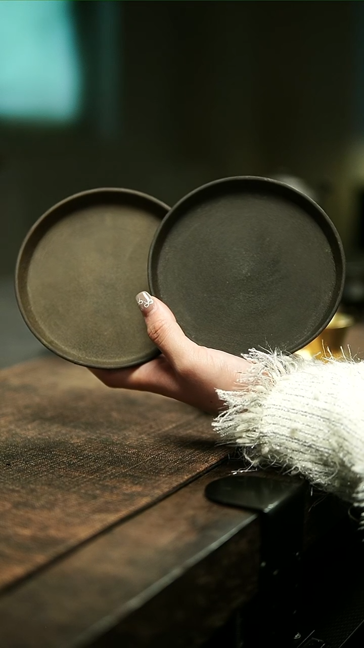 林涧木胎大漆圆形壶承一备注颜色