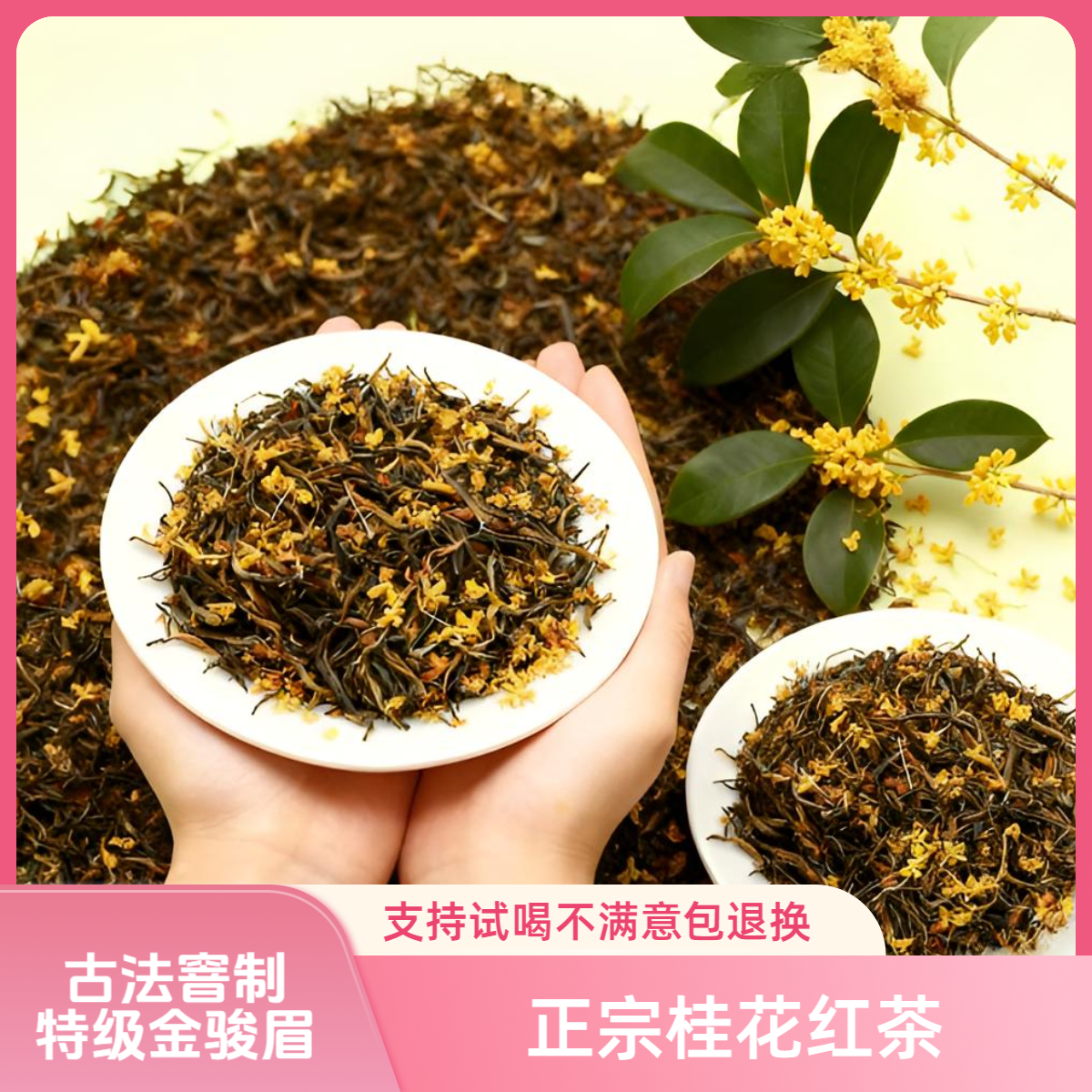 桂花红茶茶叶正宗花茶浓香型花香金骏眉红茶古法窨制