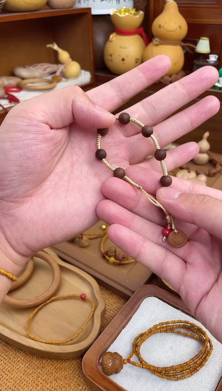 好梦枣木手串一物一拍七星珠加桃核