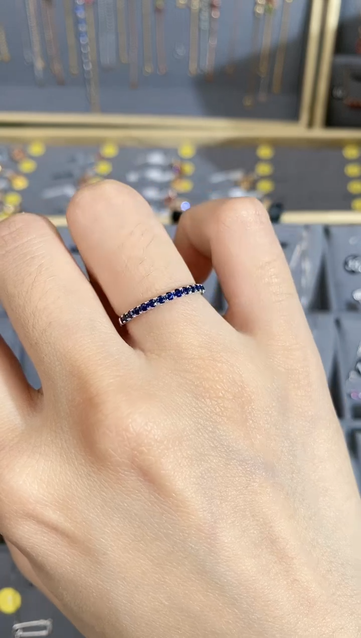 【闪购商品】蓝宝石戒指18K金镶嵌戒指