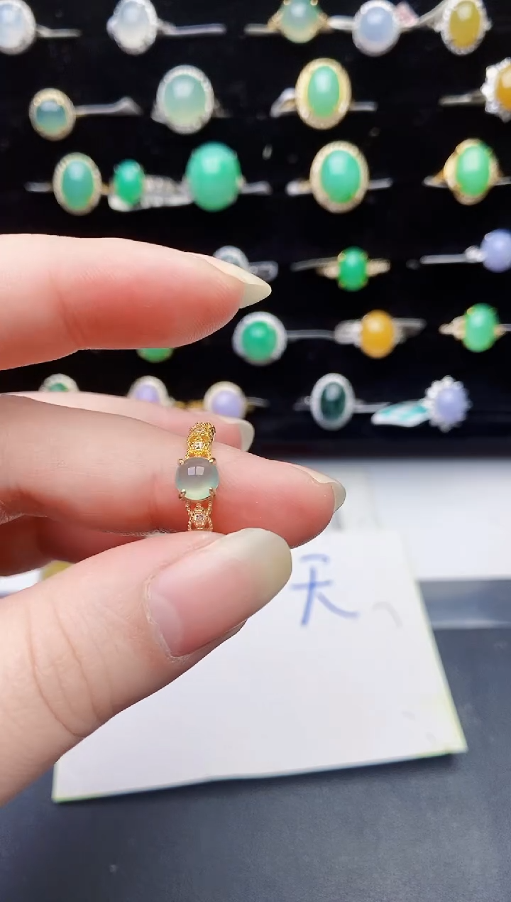 颈饰银S925镶嵌翡翠6498