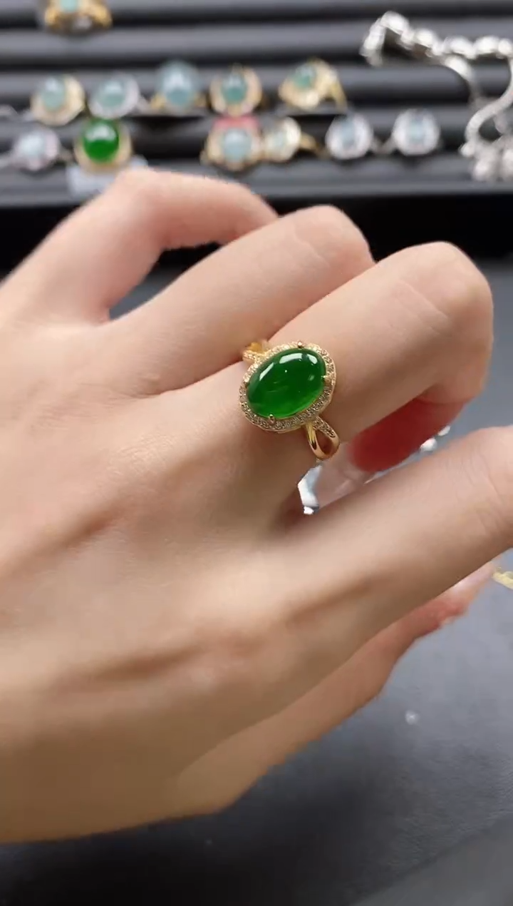 【闪购商品】翡翠戒指银S925镶嵌51151