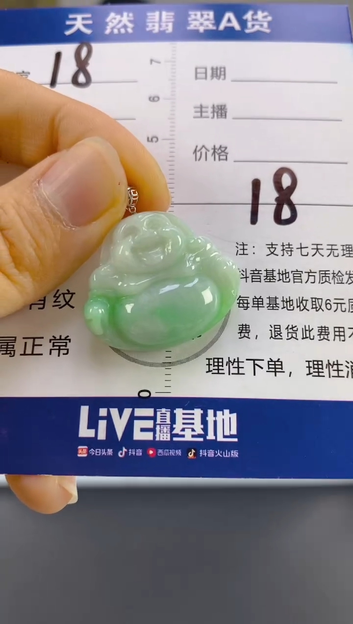 【闪购商品】翡翠颈饰18K金镶嵌天然A货翡翠
