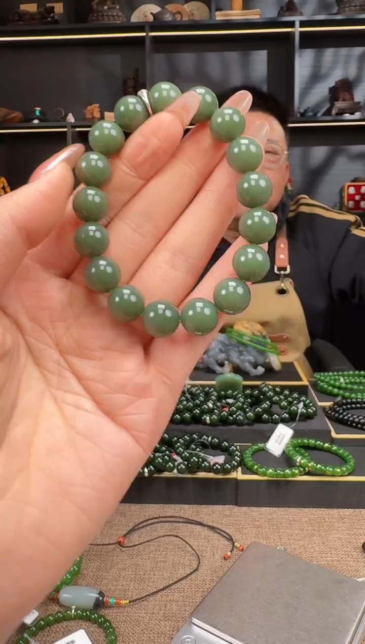 【闪购商品】和田玉1未镶嵌12mm鸭蛋青手串