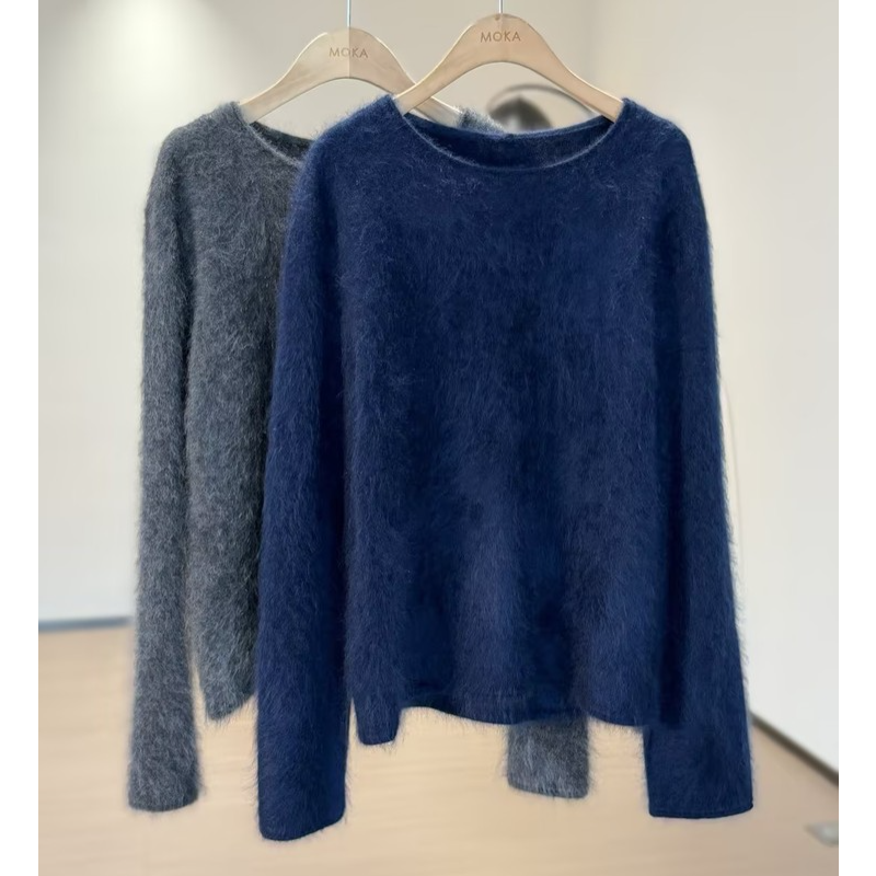 【蓝眼泪】慵懒风加厚拉绒100%山羊绒保暖女士毛衣（260251）0332