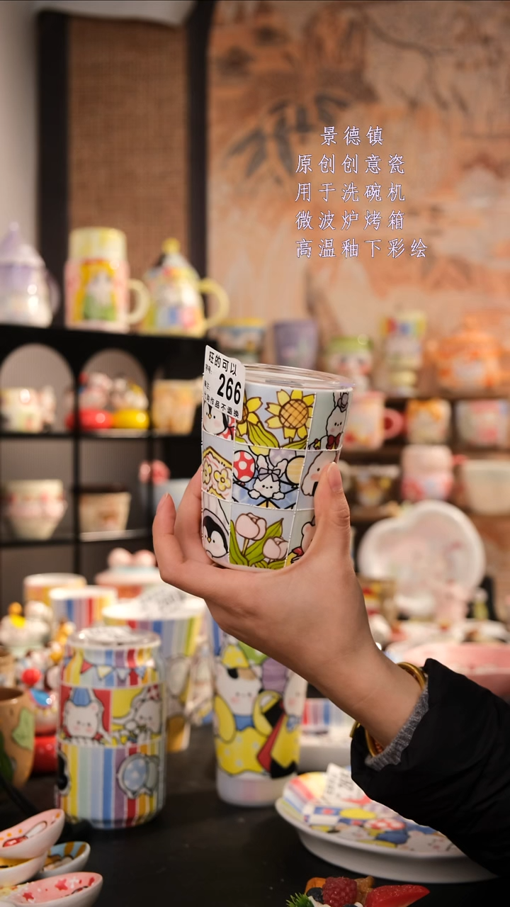 摆件陶旺的可以陶瓷手工手绘设计师款