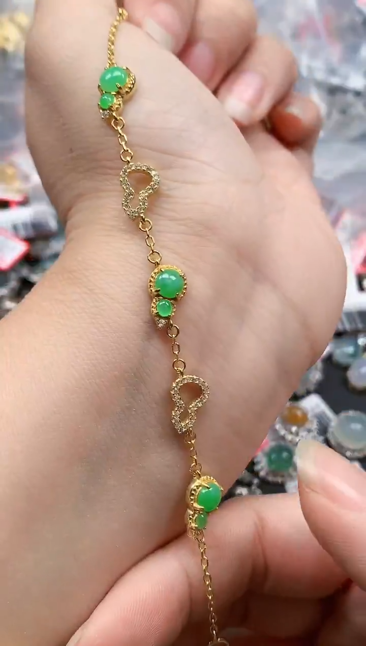 银S925镶嵌戒指翡翠天然A货缅甸翡翠