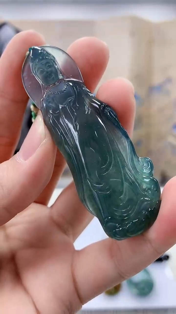 【闪购商品】定制翡翠未镶嵌4917bb-毛货挂件43