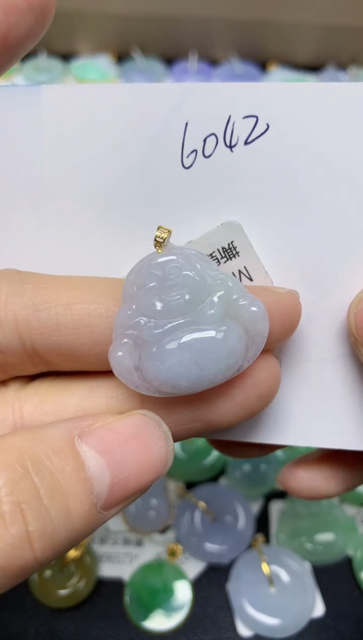 【闪购商品】翡翠挂件18K金镶嵌 天然翡翠A货