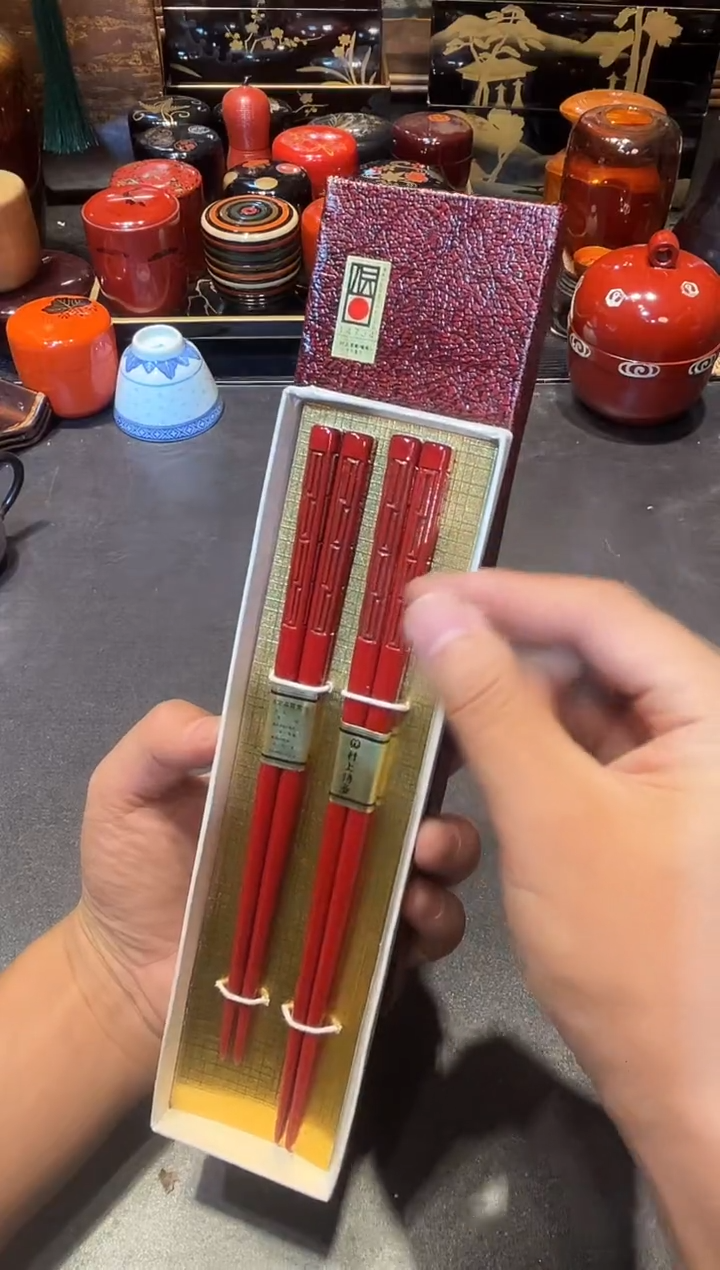 村上堆朱筷子 两双