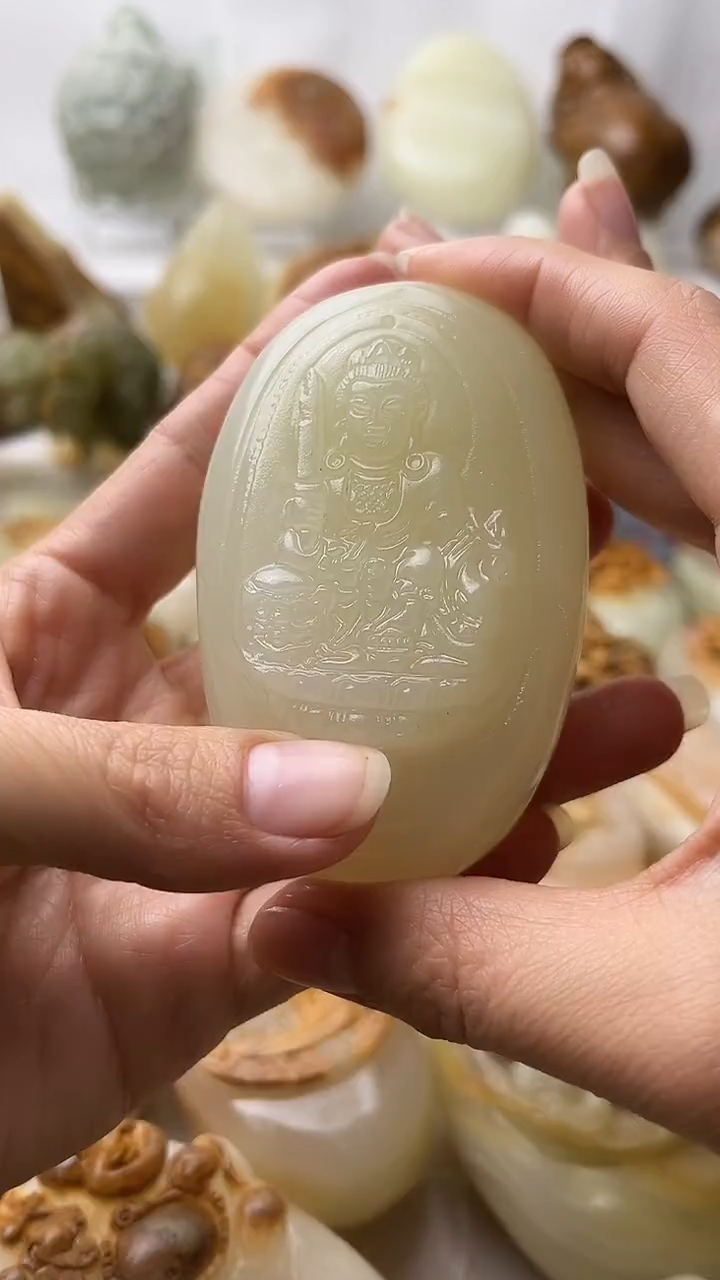 石材古青石棉纹正常不退换文殊菩萨