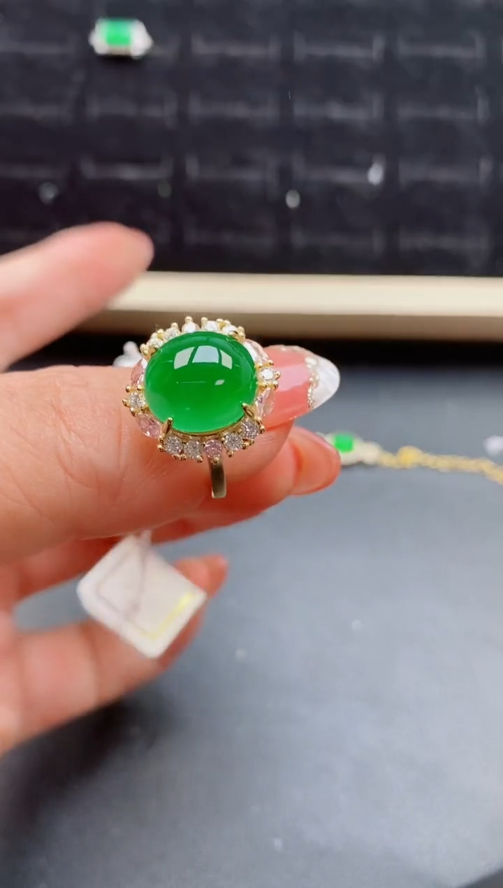 【闪购商品】翡翠戒指银S925镶嵌1221