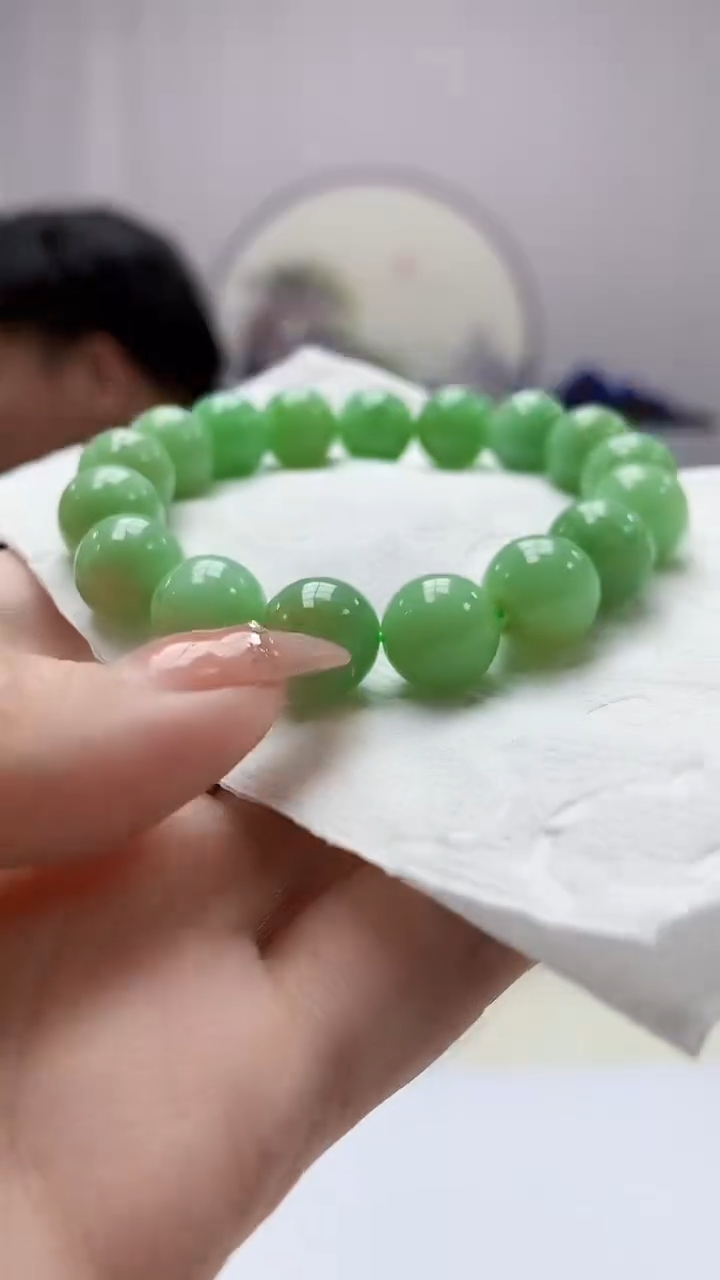 定制翡翠未镶嵌5060DD-毛货手串27