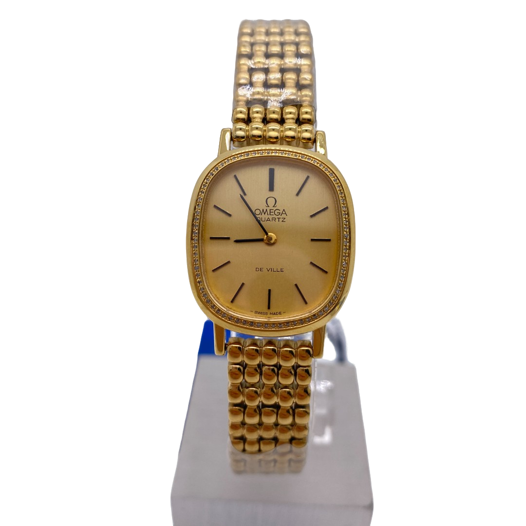 95新 Omega/欧米茄 碟飞系列 23.26.5mm表径  简约金色优雅    