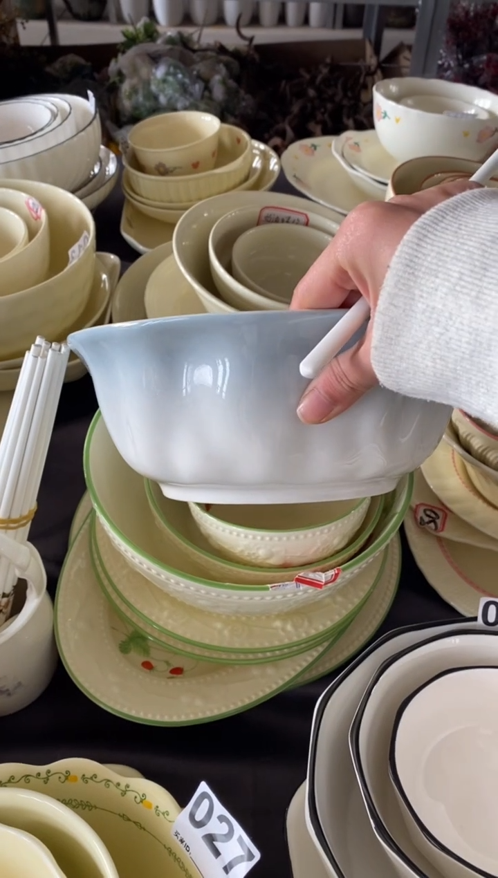 瓷3个大汤碗10双纯白筷子