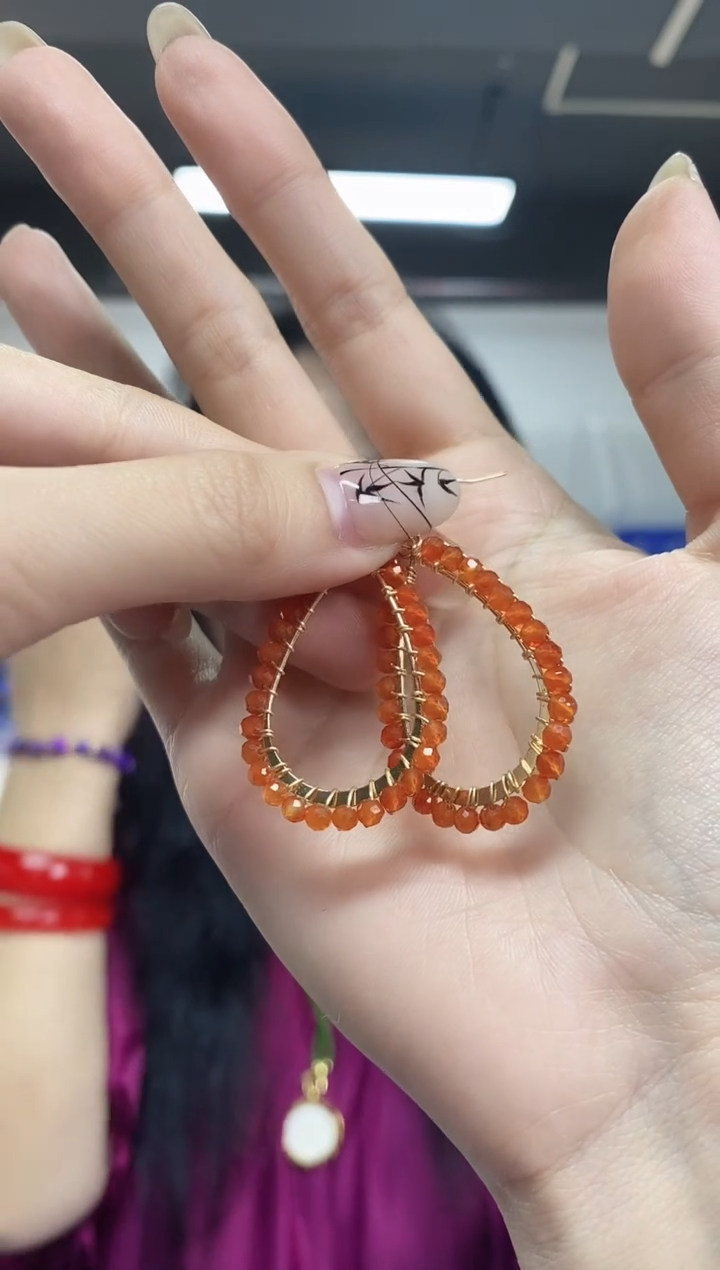 【闪购商品】石榴石耳饰未镶嵌多样性发其一颜色微差