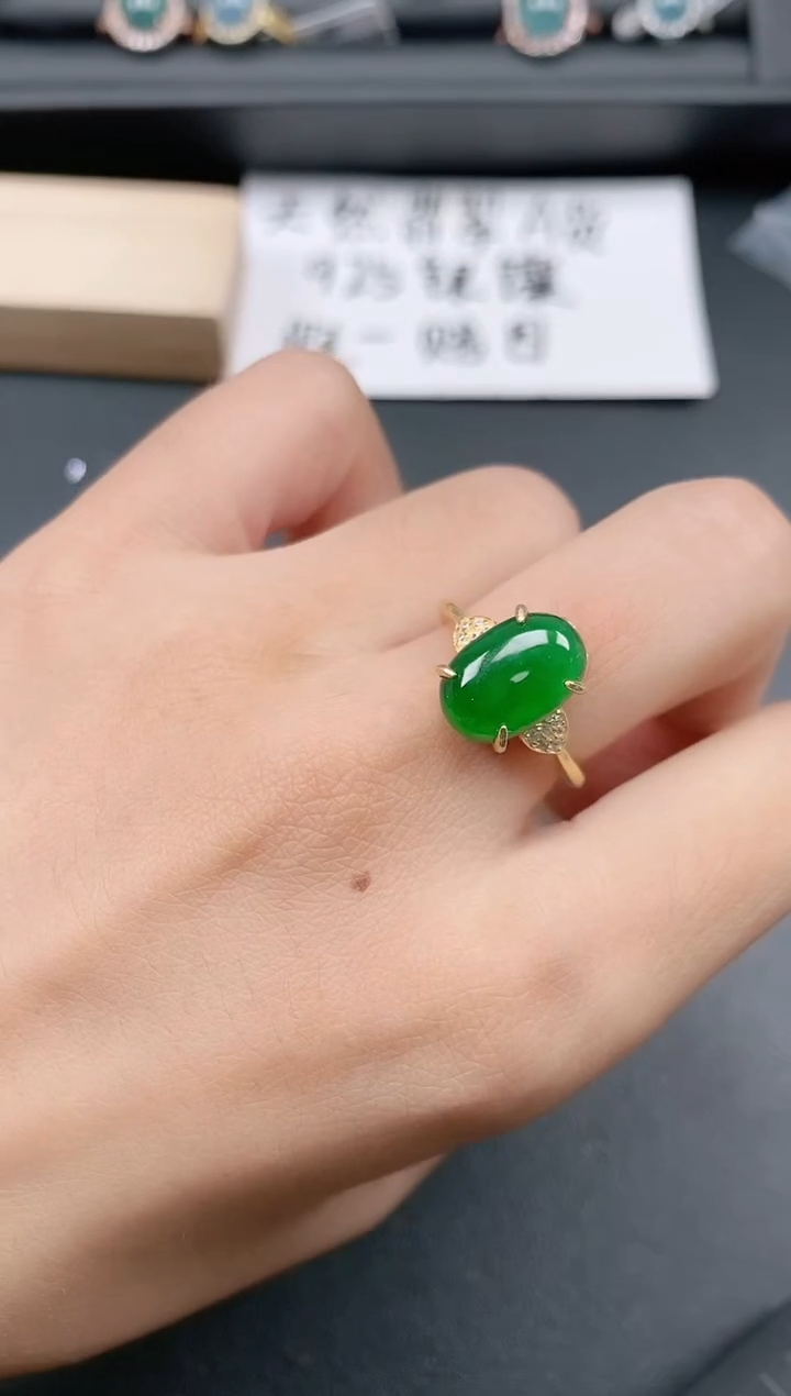 银S925镶嵌戒指翡翠111