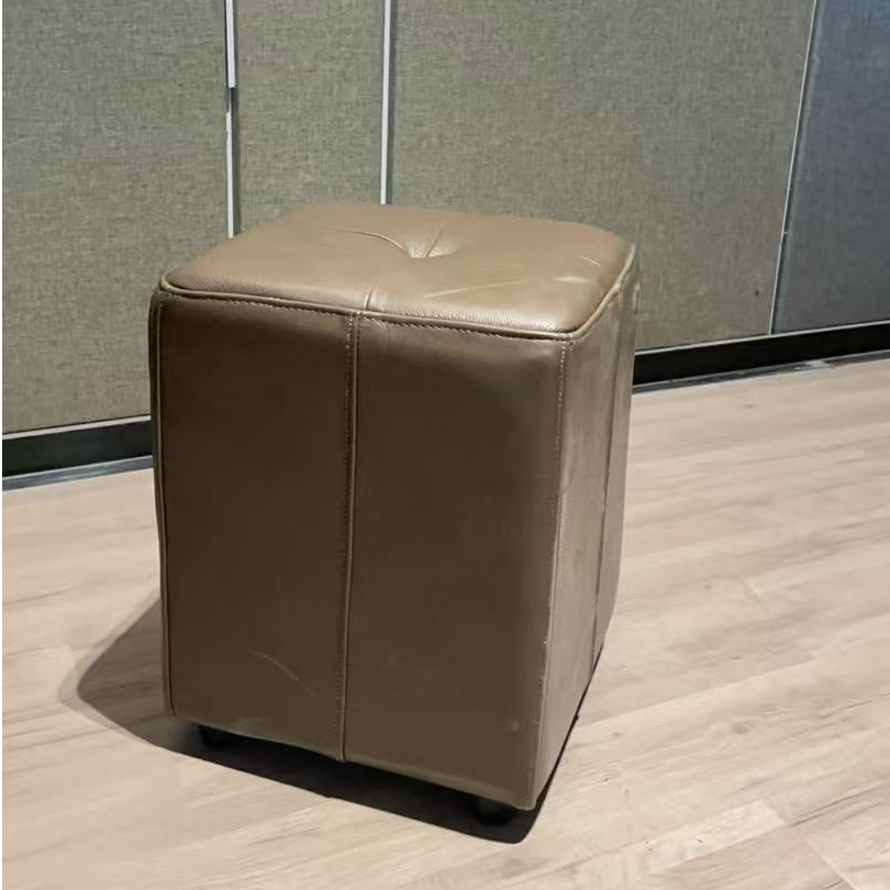 复古风家用皮凳脚踏极简时尚方形长方形沙发凳轻奢皮艺美式客厅