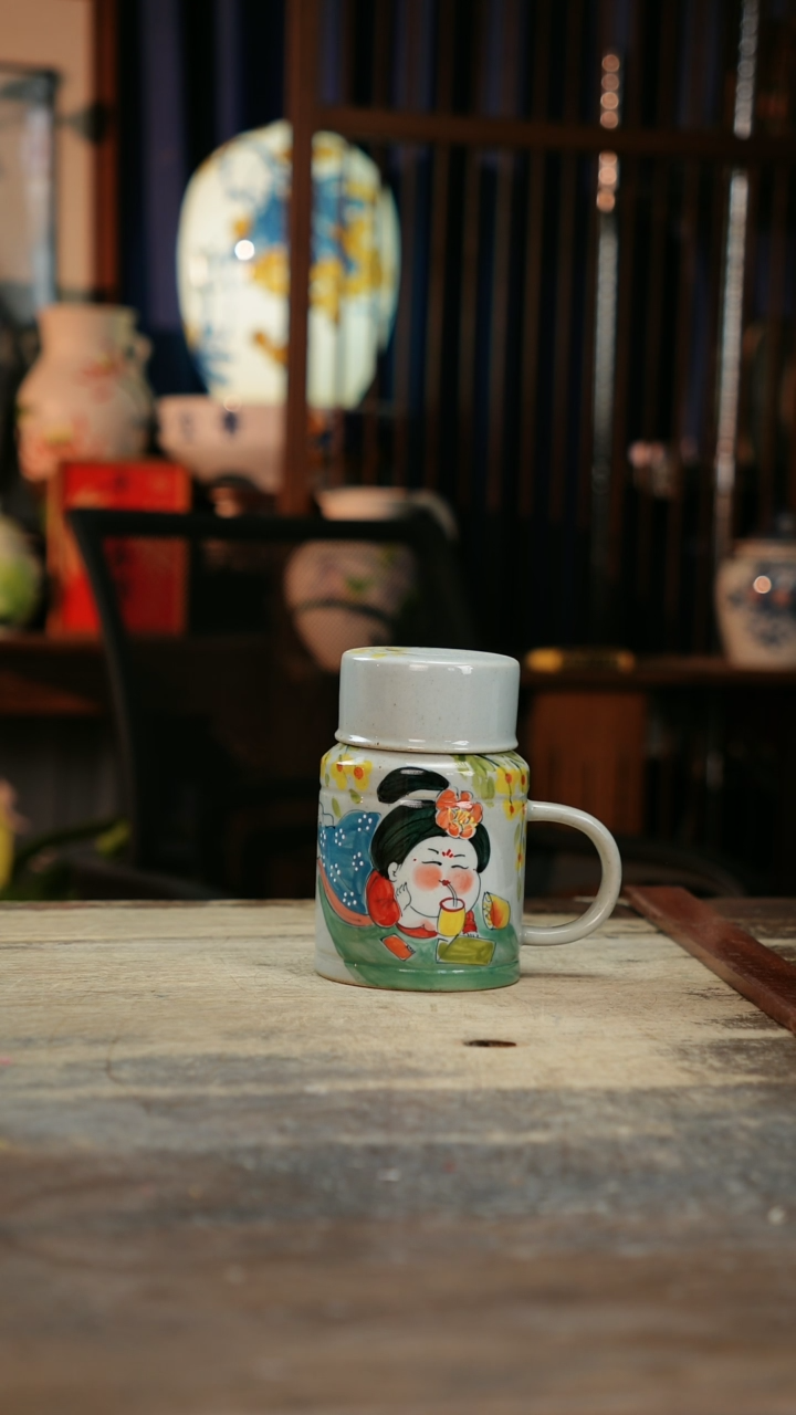 【闪购商品】瓷片景德镇纯手工釉下彩精品花瓶