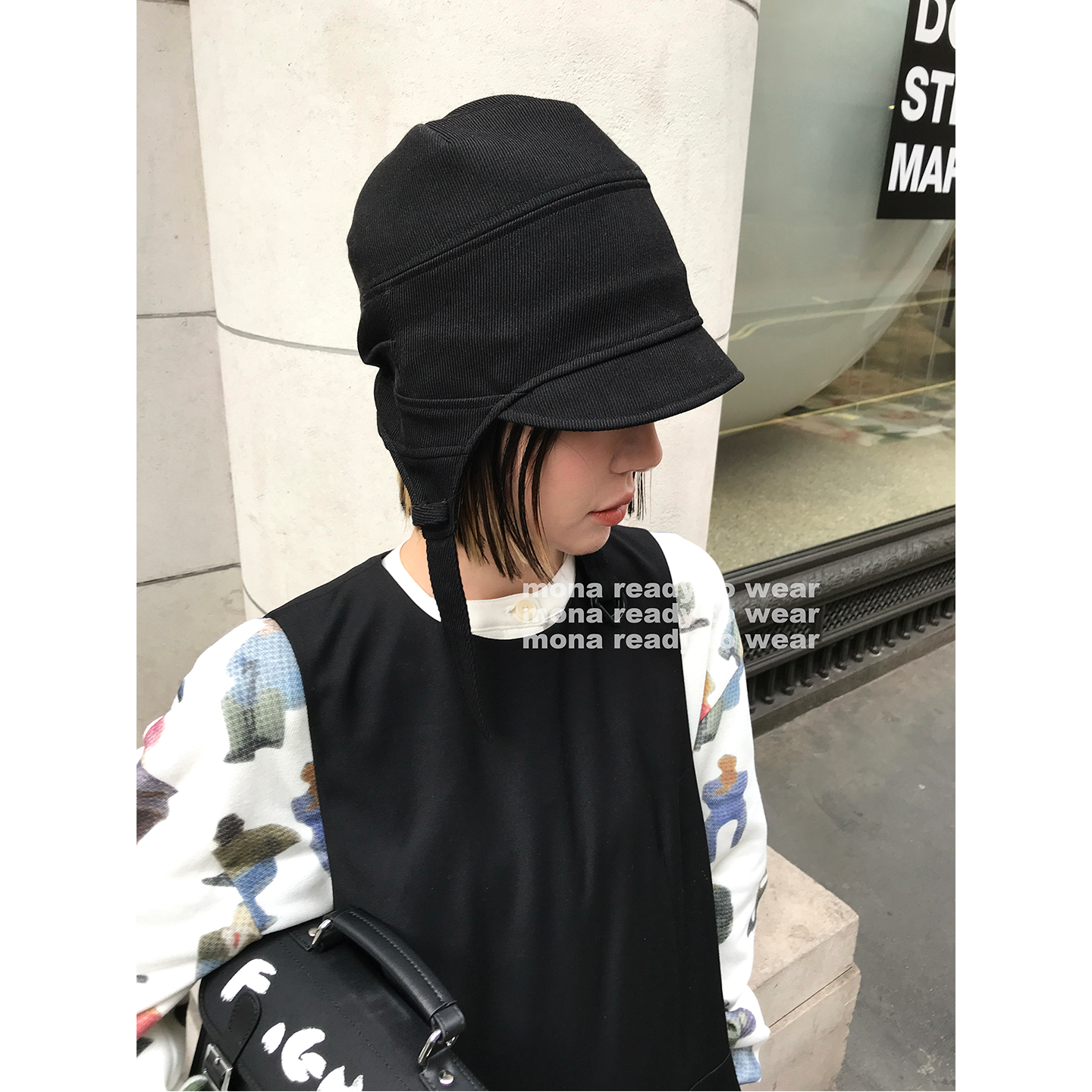 【9.21日 早10点上新】MONA 百搭 护耳设计飞行帽帽子女 O125P14193
