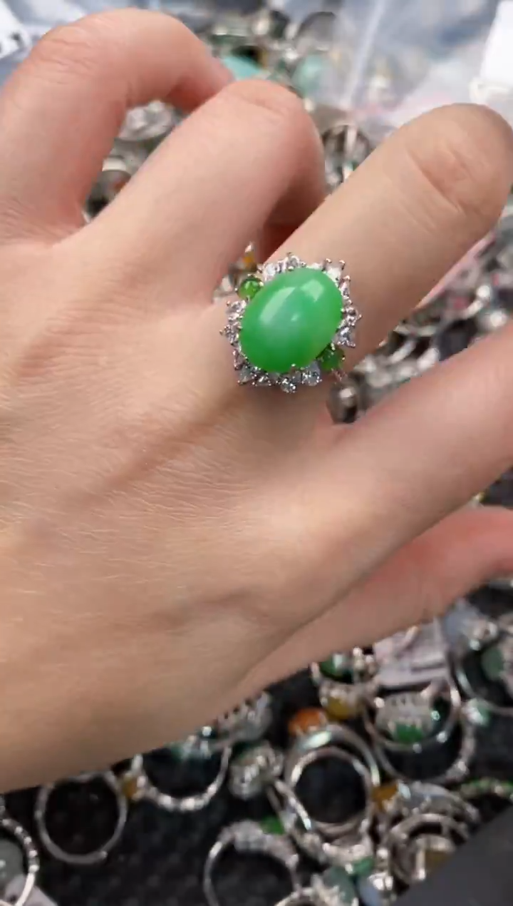 银S925镶嵌戒指翡翠10-10-10     6