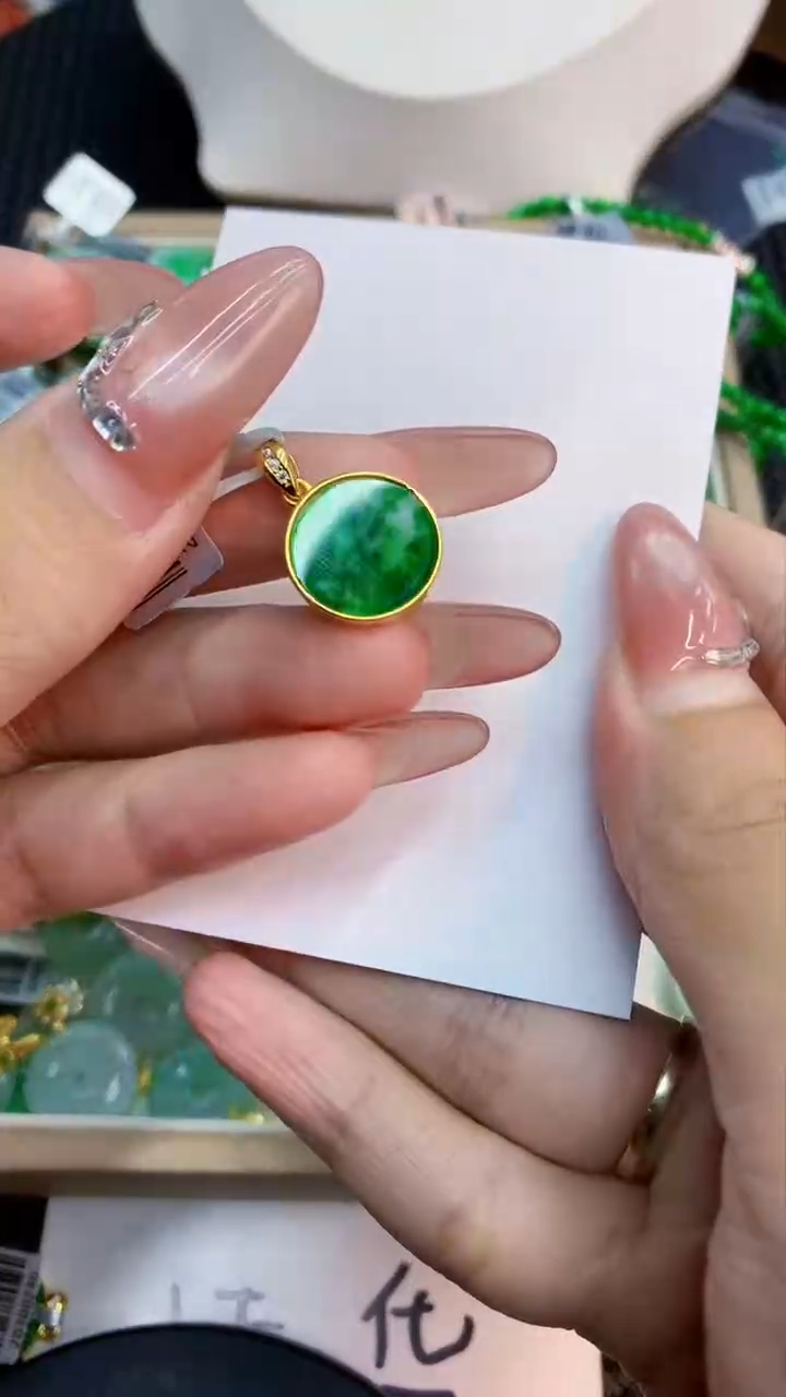 翡翠银S925镶嵌吊坠(不含链)1
