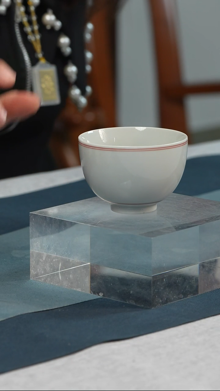 杯子瓷景德镇福利碗型杯（红）