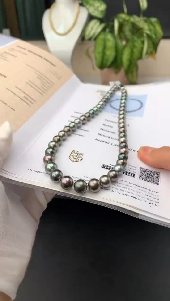 【闪购商品】海水珍珠颈饰银S925镶嵌海水大溪地珍珠项链