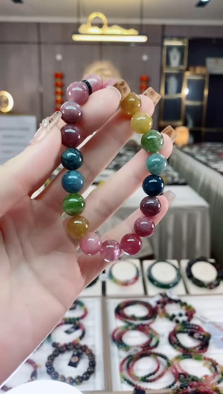 【闪购商品】碧玺单圈手串10mm+未镶嵌一物一证dan