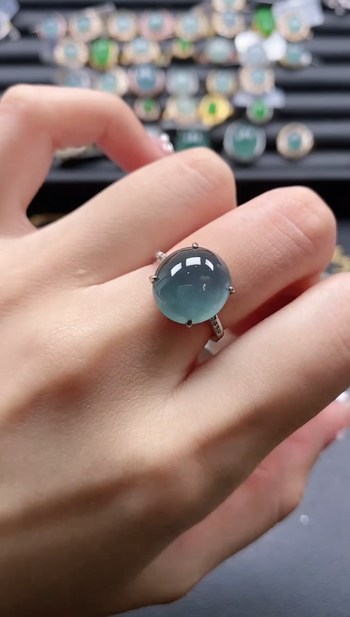 【闪购商品】翡翠戒指银S925镶嵌51511