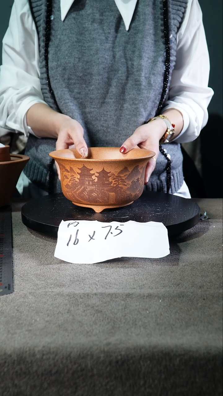 宜兴紫砂花盆小盆盆