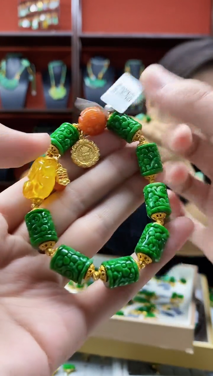 颈饰未镶嵌翡翠翡翠手串-22