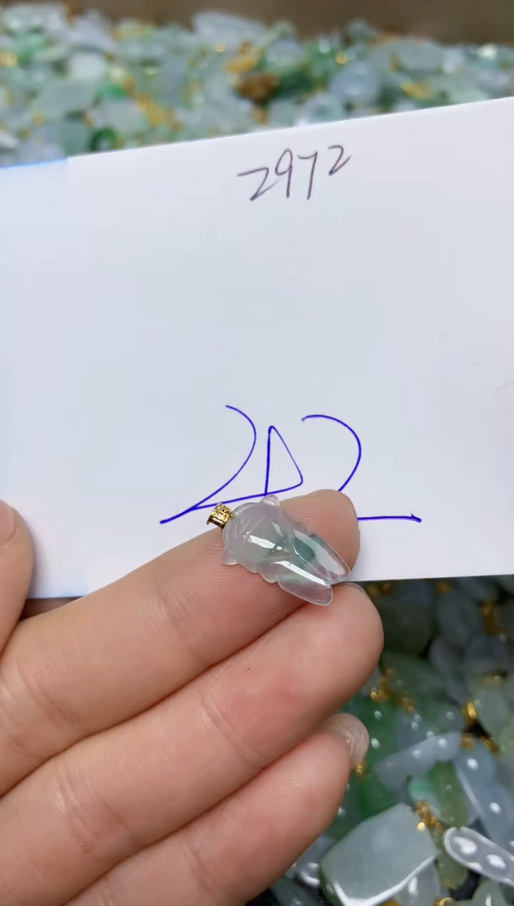 【闪购商品】翡翠挂件18K金镶嵌 天然翡翠A货