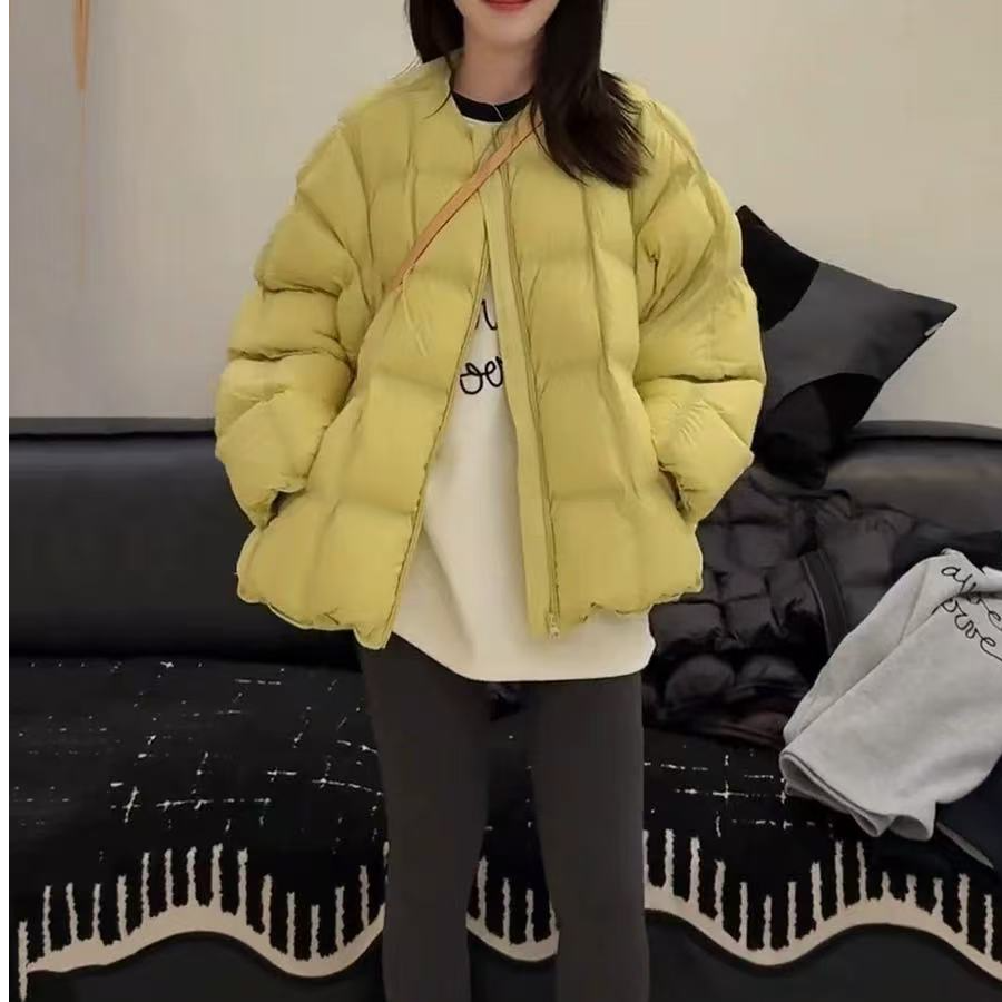 韩版时尚洋气原创高品质泡芙白鸭绒羽绒服