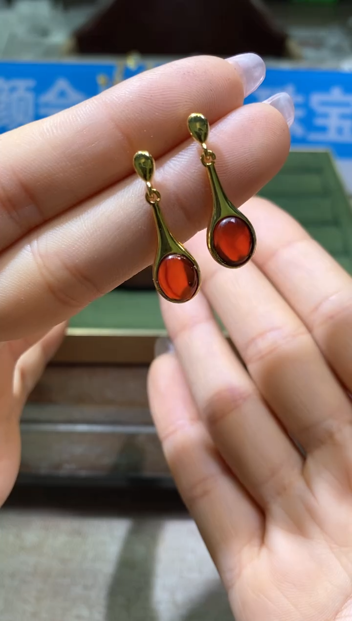 【闪购商品】琥珀耳饰未镶嵌多样性发一件678