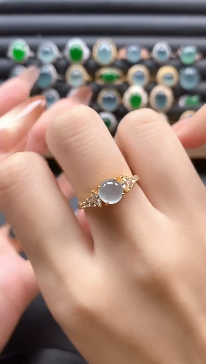 银S925镶嵌戒指翡翠51151