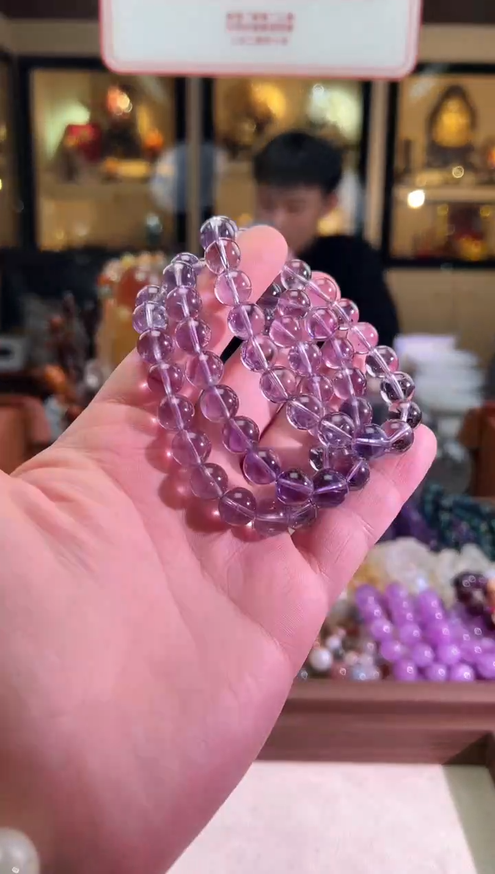 未镶嵌手链水晶10mm+巴西·紫水（多样性发一）