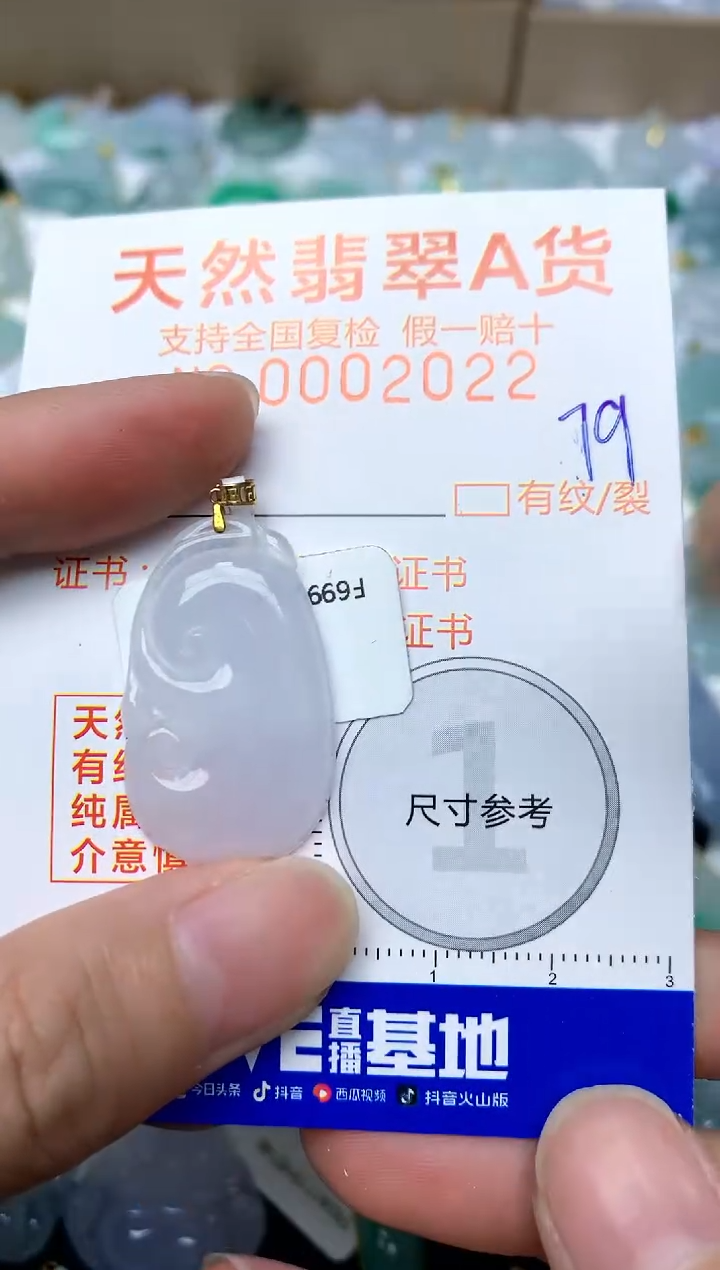 【闪购商品】翡翠颈饰18K金镶嵌79天然A货翡翠