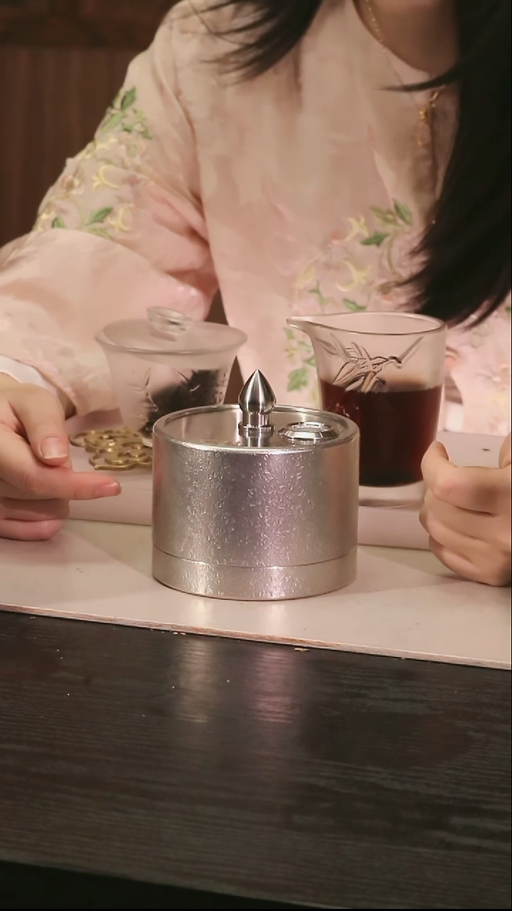 锡罐茶叶罐纯锡 了然呼吸阀 108*80mm高端醒茶神器