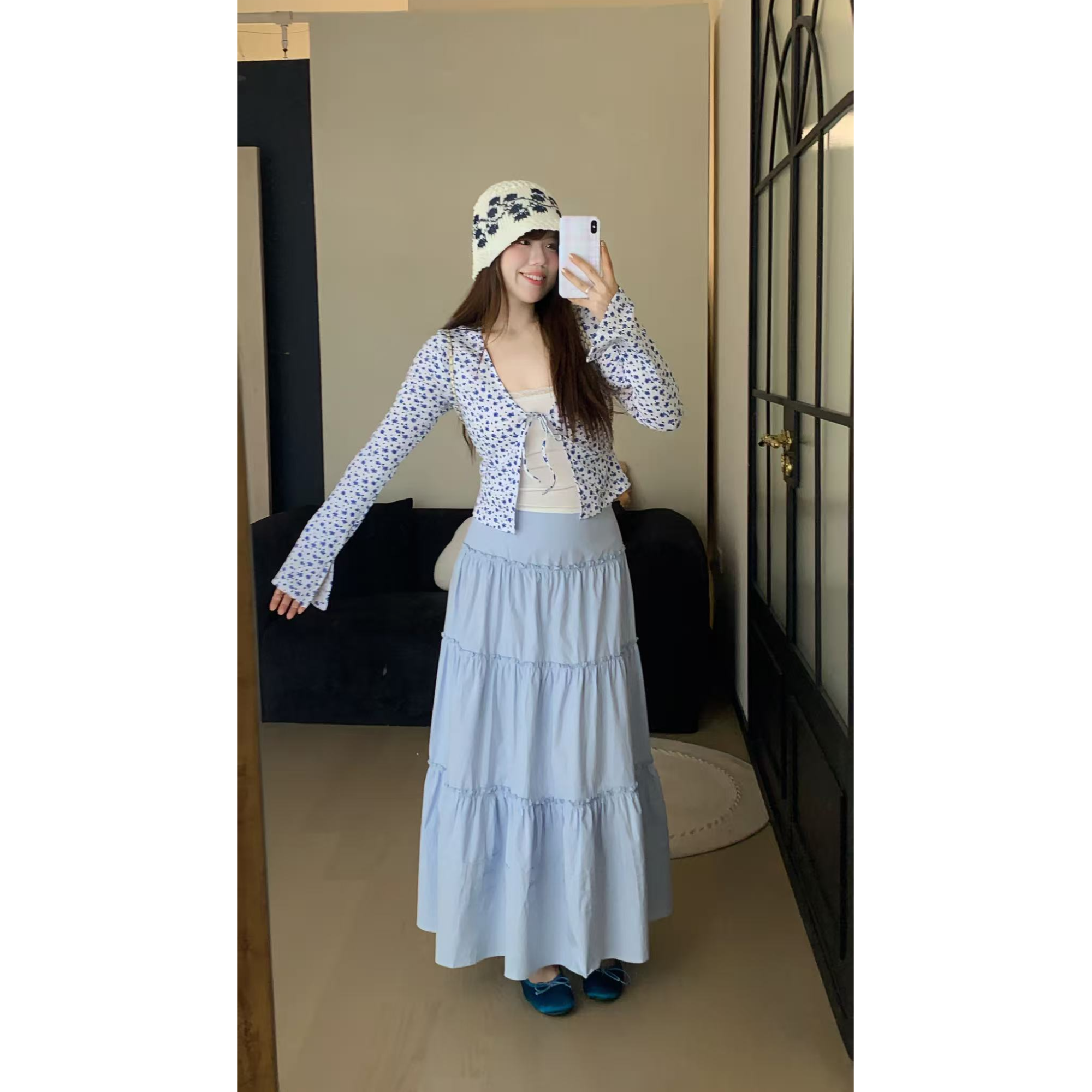 米米子定制温柔风蕾丝花边开衫吊带背心半身裙三件套装夏季新款女