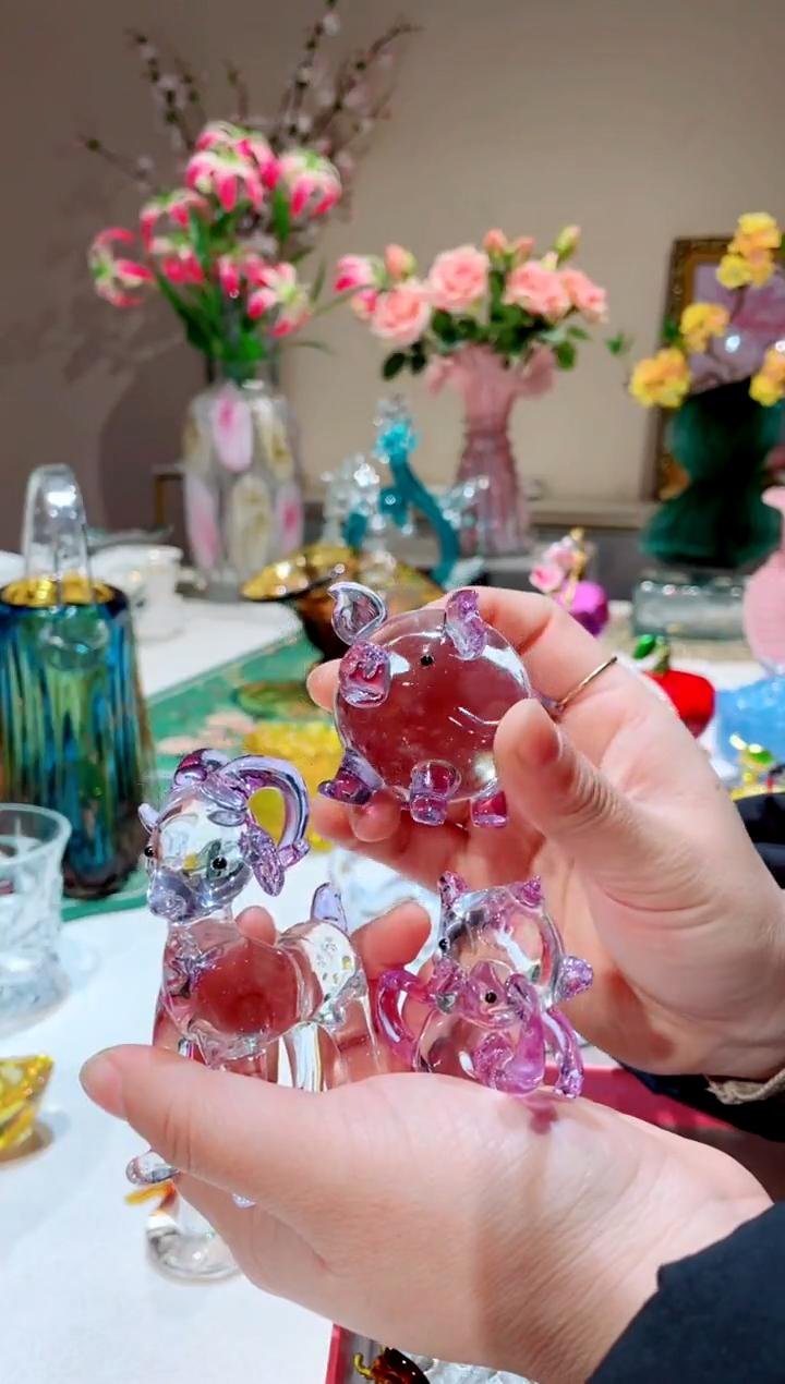 【闪购商品】琉璃手工艺品   紫色羊+猴+猪