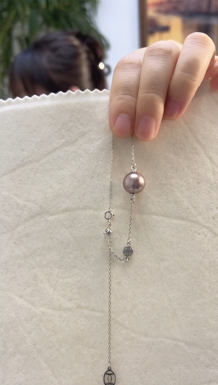 银S925镶嵌手链淡水珍珠-****i紫色手链