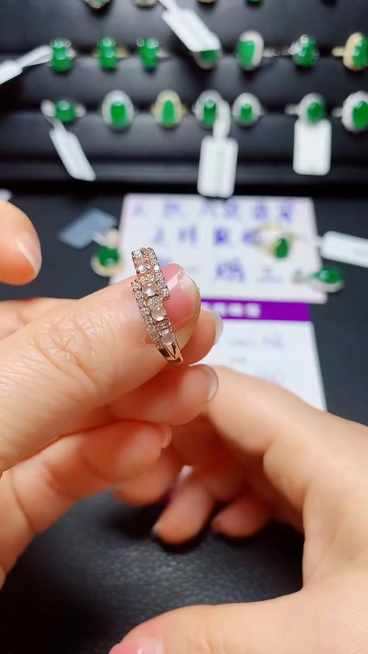 银S925镶嵌戒指翡翠天然翡翠A货s925银镶
