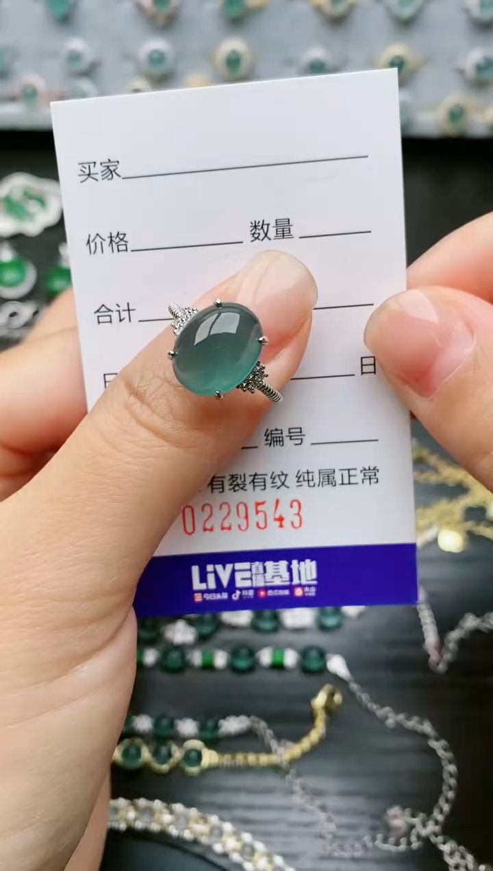 【闪购商品】翡翠戒指银S925镶嵌9543