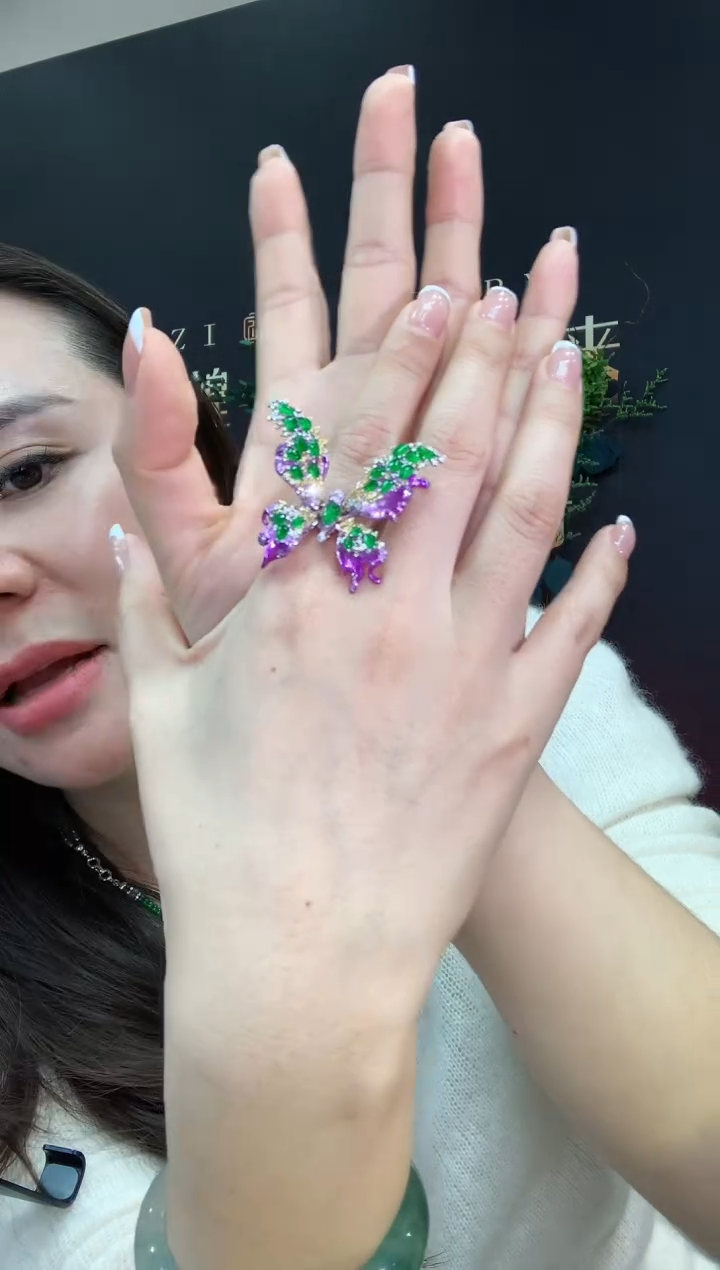 【闪购商品】翡翠戒指18K金镶嵌B76        