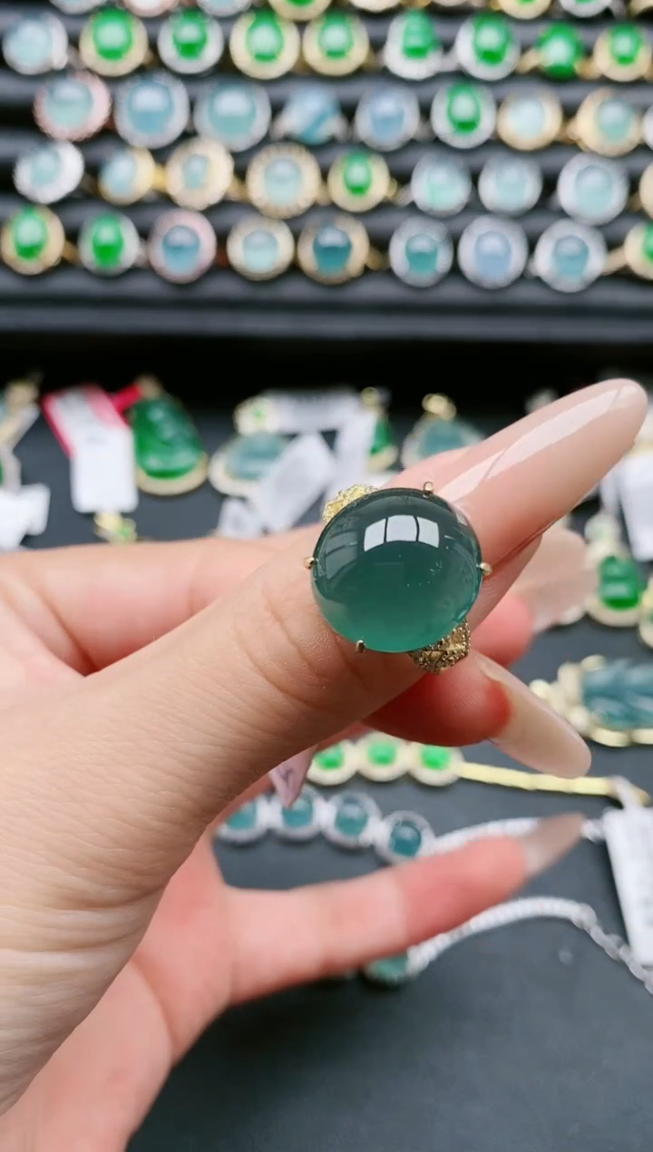 【闪购商品】翡翠戒指银S925镶嵌1111111