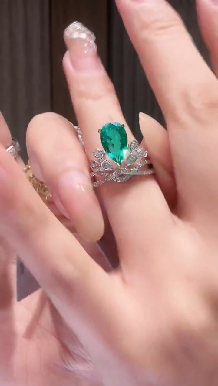 铂Pt950镶嵌戒指钻石AY0437-PT-